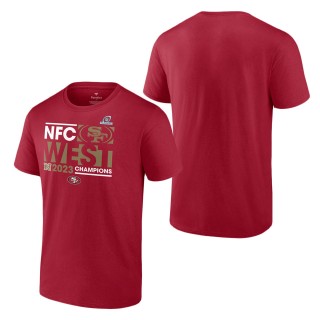 San Francisco 49ers Scarlet 2023 NFC West Division Champions Conquer T-Shirt