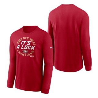 San Francisco 49ers Scarlet 2023 NFC West Division Champions Locker Room Trophy Collection Long Sleeve T-Shirt