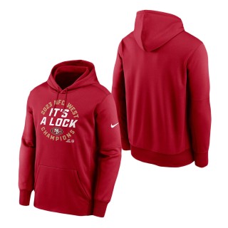 San Francisco 49ers Scarlet 2023 NFC West Division Champions Locker Room Trophy Collection Pullover Hoodie