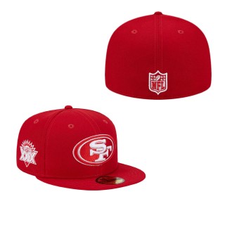 San Francisco 49ers Scarlet Super Bowl XXIX Main Patch Fitted Hat