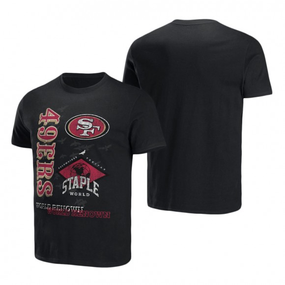 Men's San Francisco 49ers NFL x Staple Black World Renowned T-Shirt