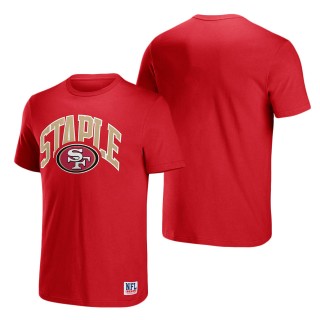 Men's San Francisco 49ers NFL x Staple Red Logo Lockup T-Shirt