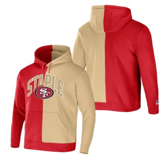 Men's San Francisco 49ers NFL x Staple Red Split Logo Pullover Hoodie
