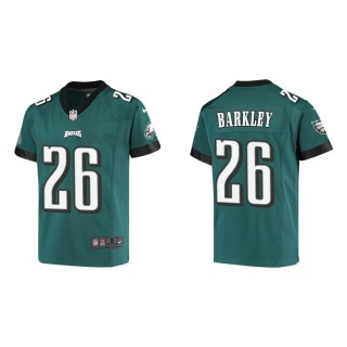 Youth Saquon Barkley Eagles Midnight Green Game Jersey