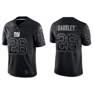Saquon Barkley New York Giants Black Reflective Limited Jersey