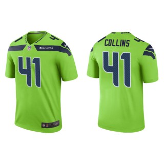 Men's Seattle Seahawks Alex Collins Green Color Rush Legend Jersey