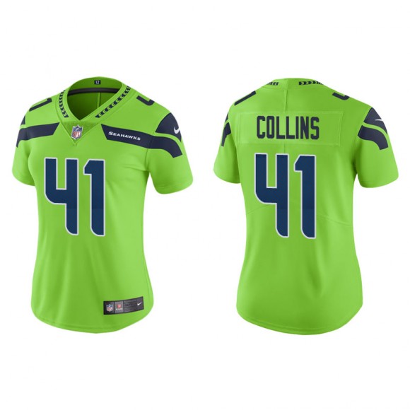 Women's Seattle Seahawks Alex Collins Green Color Rush Limited Jersey