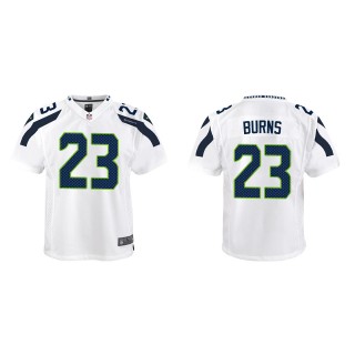Youth Artie Burns Seahawks White Game Jersey