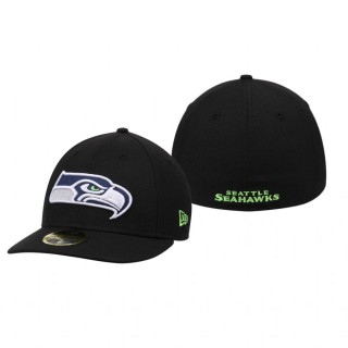 Seattle Seahawks Black Omaha Low Profile 59FIFTY Structured Hat