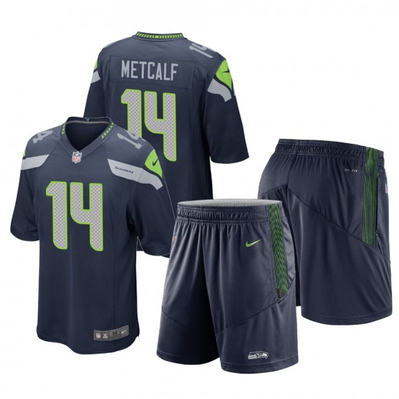 Seattle Seahawks DK Metcalf College Navy Game Shorts Jersey