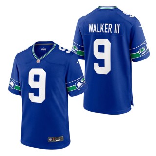 Seattle Seahawks Kenneth Walker III Royal Throwback Player Game Jersey