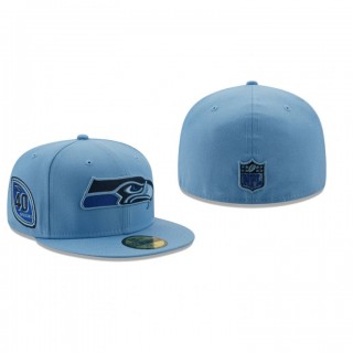 Seattle Seahawks Light Blue 40 Seasons The Pastels 59FIFTY Fitted Hat