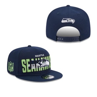 Men's Seattle Seahawks College Navy 2023 NFL Draft 9FIFTY Snapback Adjustable Hat