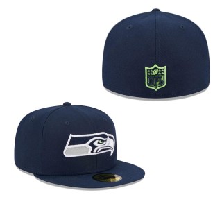Seattle Seahawks College Navy Main Fitted Hat
