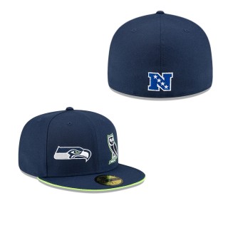 Seattle Seahawks College Navy OVO x NFL 59FIFTY Fitted Hat