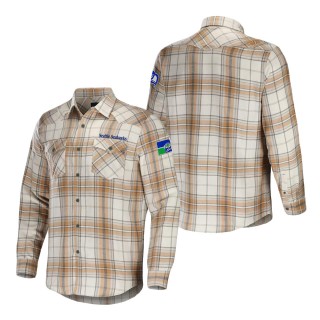 Seattle Seahawks NFL x Darius Rucker Collection Tan Flannel Long Sleeve Button-Up Shirt