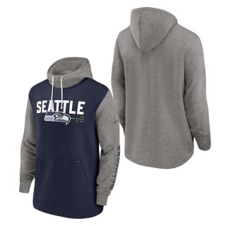 Seattle Seahawks Nike College Navy Fashion Color Block Pullover Hoodie