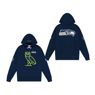 Seattle Seahawks OVO x NFL College Navy OG Owl Pullover Hoodie