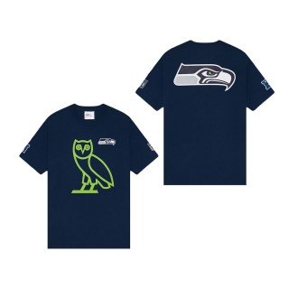 Seattle Seahawks OVO x NFL College Navy OG Owl T-Shirt