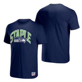 Men's Seattle Seahawks NFL x Staple Navy Logo Lockup T-Shirt