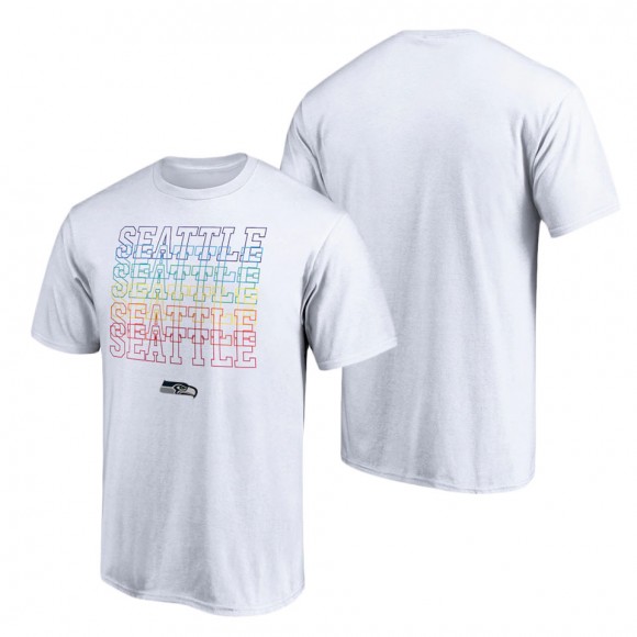 Men's Seattle Seahawks White Fanatics Branded City Pride T-Shirt