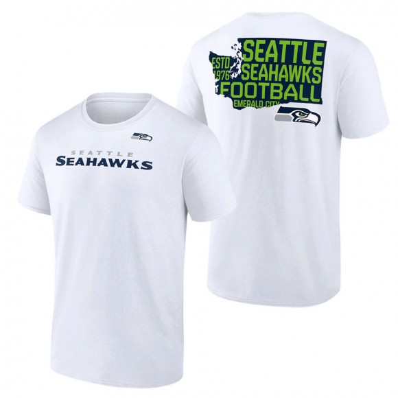 Men's Seattle Seahawks Fanatics Branded White Hot Shot State T-Shirt