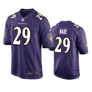 Baltimore Ravens Shaun Wade Purple Game Jersey