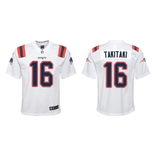 Youth Sione Takitaki Patriots White Game Jersey