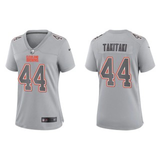 Sione Takitaki Women's Cleveland Browns Gray Atmosphere Fashion Game Jersey