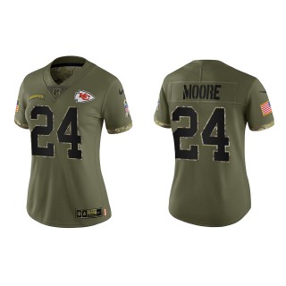 Skyy Moore Women's Kansas City Chiefs Olive 2022 Salute To Service Limited Jersey