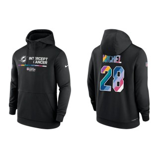 Sony Michel Miami Dolphins Black 2022 NFL Crucial Catch Therma Performance Pullover Hoodie