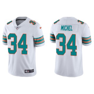 Men's Miami Dolphins Sony Michel White Alternate Vapor Limited Jersey