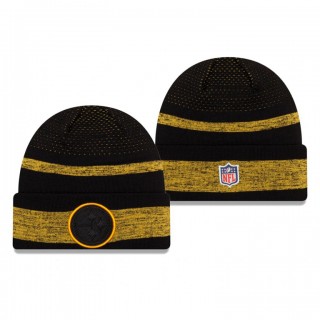 Pittsburgh Steelers Black 2021 NFL Sideline Tech Cuffed Knit Hat