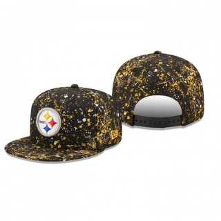 Pittsburgh Steelers Black Splatter 9FIFTY Snapback Hat
