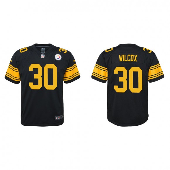 Youth Chris Wilcox Steelers Black Alternate Game Jersey
