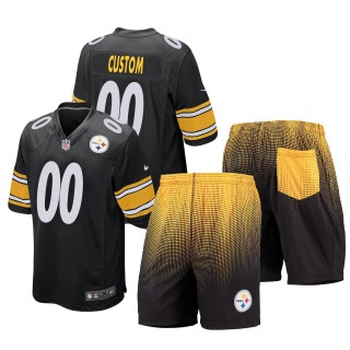Pittsburgh Steelers Custom Black Game Shorts Jersey