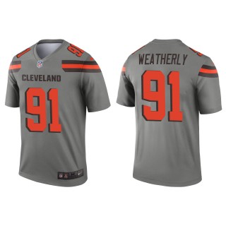 Men's Cleveland Browns Stephen Weatherly Gray Inverted Legend Jersey