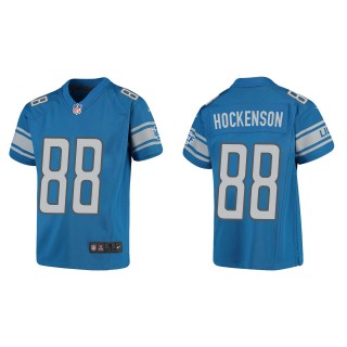 T.J. Hockenson Youth Detroit Lions Blue Game Jersey