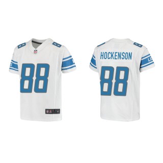 T.J. Hockenson Youth Detroit Lions White Game Jersey