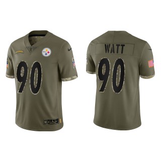 T.J. Watt Pittsburgh Steelers Olive 2022 Salute To Service Limited Jersey