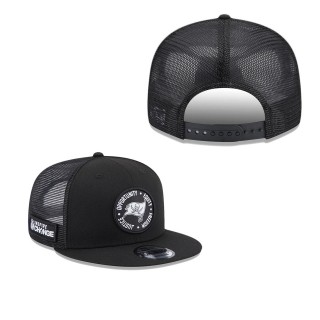 Men's Tampa Bay Buccaneers Black 2022 Inspire Change Trucker 9FIFTY Adjustable Snapback Hat