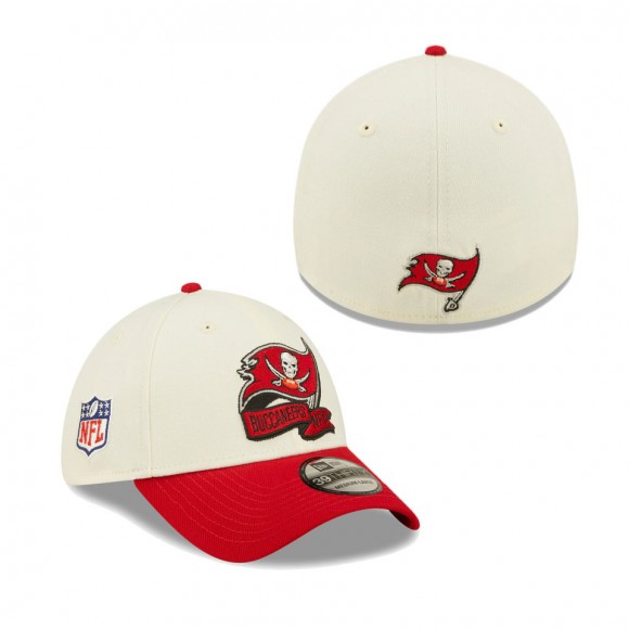 Men's Tampa Bay Buccaneers Cream Red 2022 Sideline 39THIRTY 2-Tone Flex Hat