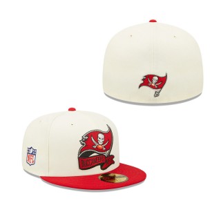 Men's Tampa Bay Buccaneers Cream Red 2022 Sideline 59FIFTY Fitted Hat