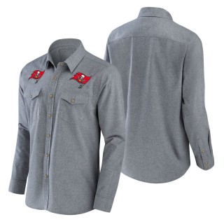 Men's Tampa Bay Buccaneers NFL x Darius Rucker Collection by Fanatics Gray Chambray Long Sleeve Button-Up Shirt