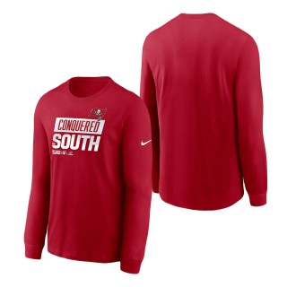 Men's Tampa Bay Buccaneers Nike Red 2022 NFC South Division Champions Locker Room Trophy Collection Long Sleeve T-Shirt