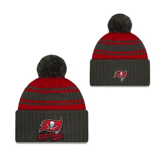 Men's Tampa Bay Buccaneers Red Pewter 2022 Sideline Cuffed Pom Knit Hat