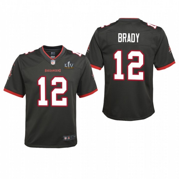 Youth Tom Brady Jersey Super Bowl LV Buccaneers Pewter Alternate Game
