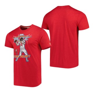 Men's Tampa Bay Buccaneers Tom Brady Homage Heathered Red Blitz Player Tri-Blend T-Shirt