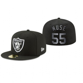 Las Vegas Raiders Tanner Muse Black Omaha 59FIFTY Fitted Hat