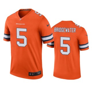 Denver Broncos Teddy Bridgewater Orange Color Rush Legend Jersey